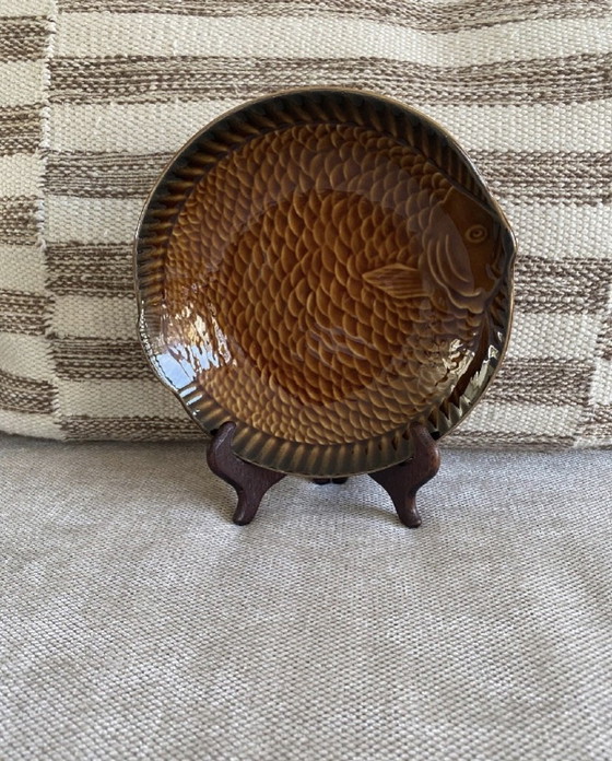 Sarreguemines Fish Plates, Set of 8, Crockery, Ceramic, Brown (photo 4 of 5)