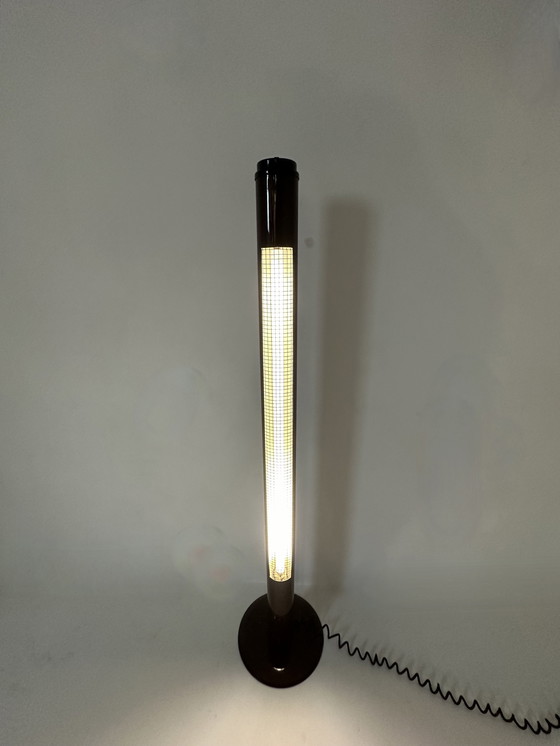 Image 1 of Jaren 70 Vloerlamp Bruin TL Buis Post Modern Vintage