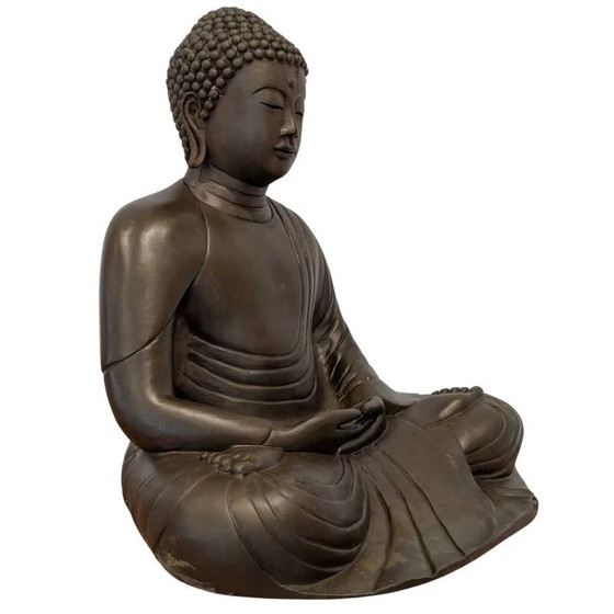 Antiguo Buda Japonés XL de Bronce Sentado Estilo Kamakura – Esculturas, Bronze (photo 2 of 9)
