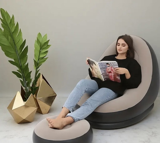 1 x Repose-pieds rond, siège d'appoint doux et confortable au design suédois