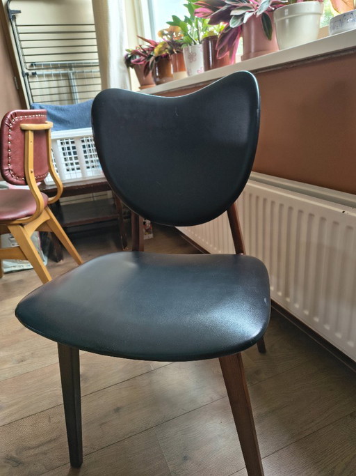 Set aus 4 Vintage-Esszimmerstühlen aus Kunstleder – eetkamerstoelen, Wood (photo 2 of 5)