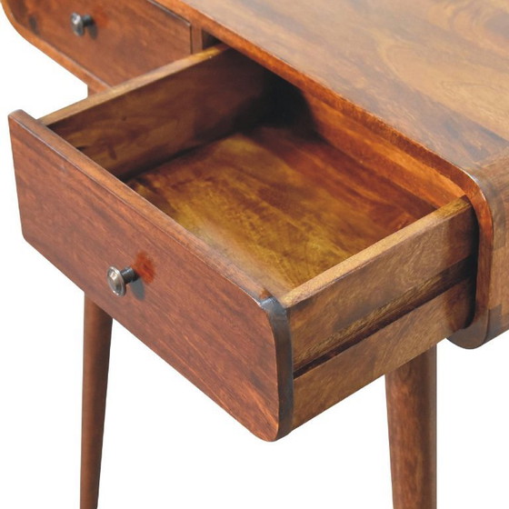 Image 1 of Konsolentisch mit 2 Schubladen aus massivem Mangoholz in Kastanienoptik