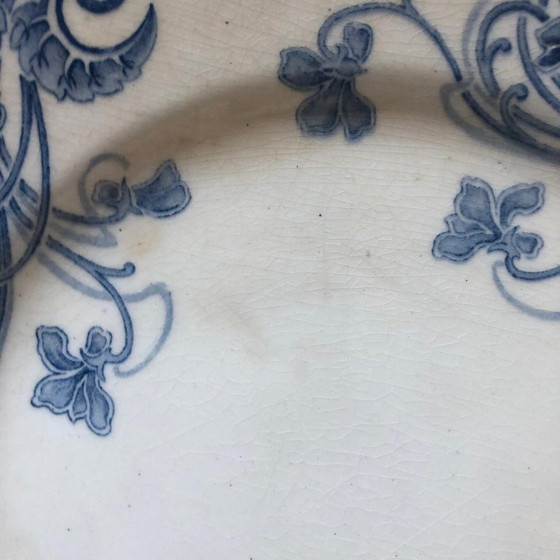 Image 1 of LG Clairefontaine ironstone porcelain soup plates, Violettes model