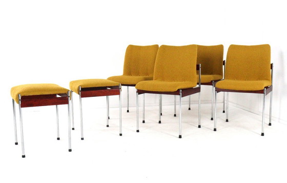 Image 1 of Set of 4 Thereca chairs upholstered vintage