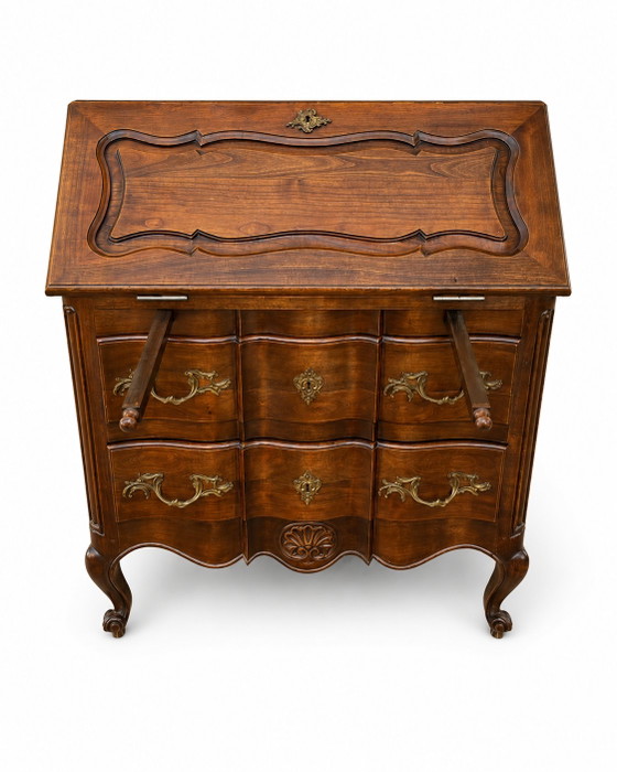 Sekretär/Schreiber im Stil Ludwigs XV. – Schreibtisch, Leather, Wood (photo 4 of 9)