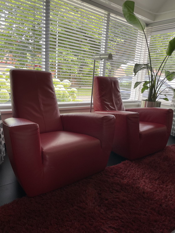 Image 1 of Zwei Sessel Longa in Leder (Etikett)