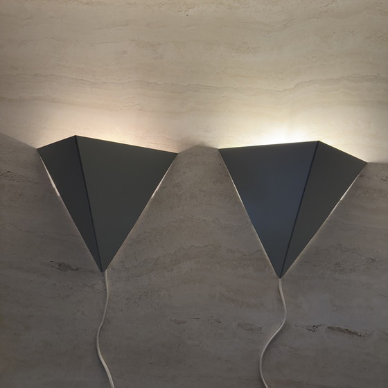 Image 1 of A Set of J. Hoogervorst for Anvia Almelo Vintage Dutch Metal Wall Lamp 1960s