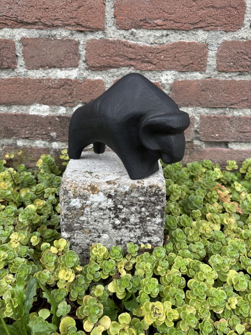 Vintage Brutalistischer Stier / Bison Eisenwerk Rödinghausen – decoratieve objecten, Cast Iron