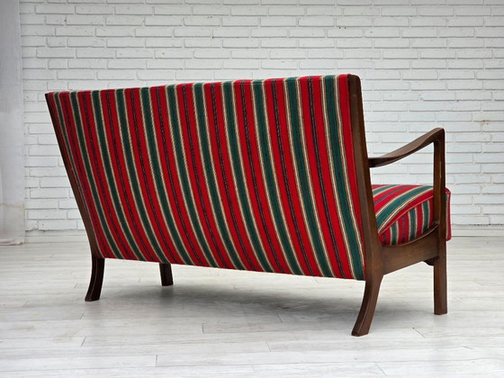 Image 1 of 1960s, Danish 2-seater sofa by Fritz Hansen, furniture wool, original condition.