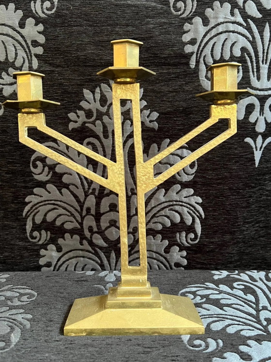 Paire de chandeliers Art déco. – Bougeoirs et chandeliers, Bronze, Art Deco (photo 4 of 6)