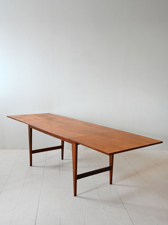 Image 1 of Table vintage en teck par ISA Bergamo avec rallonges à feuilles tombantes