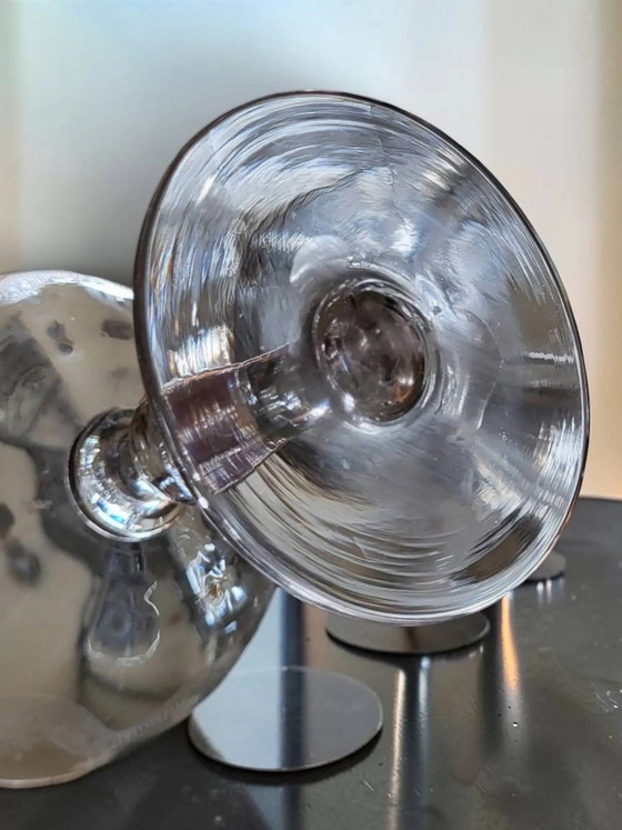 8 coppe da champagne in vetro inciso di Meisenthal, Art Déco – Bicchieri e caraffe, Cristallo, Art Deco (photo 3 of 14)