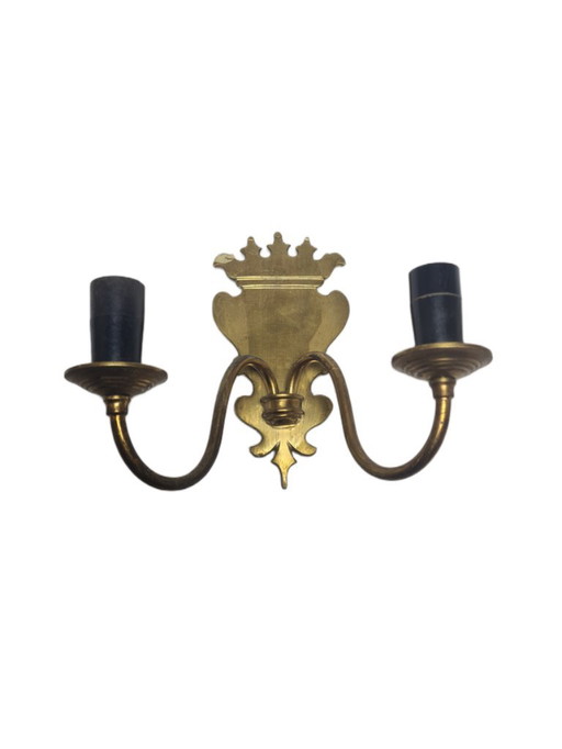 Two-Armed Wall Lamp, Sweden, 1970s – wandlampen, Brass