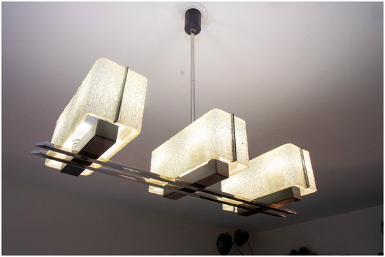 Image 1 of Modernist chandelier, Maison Arlus ocean liner, 1960
