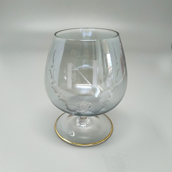 Image 1 of 1960s Astonishing Set of Six Glasses by Napoleon in Crystal, Made in Italy