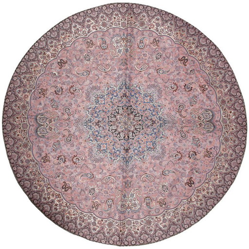 Tovaglia orientale fatta a mano, finemente lavorata con fili di seta, 100 x 100 cm