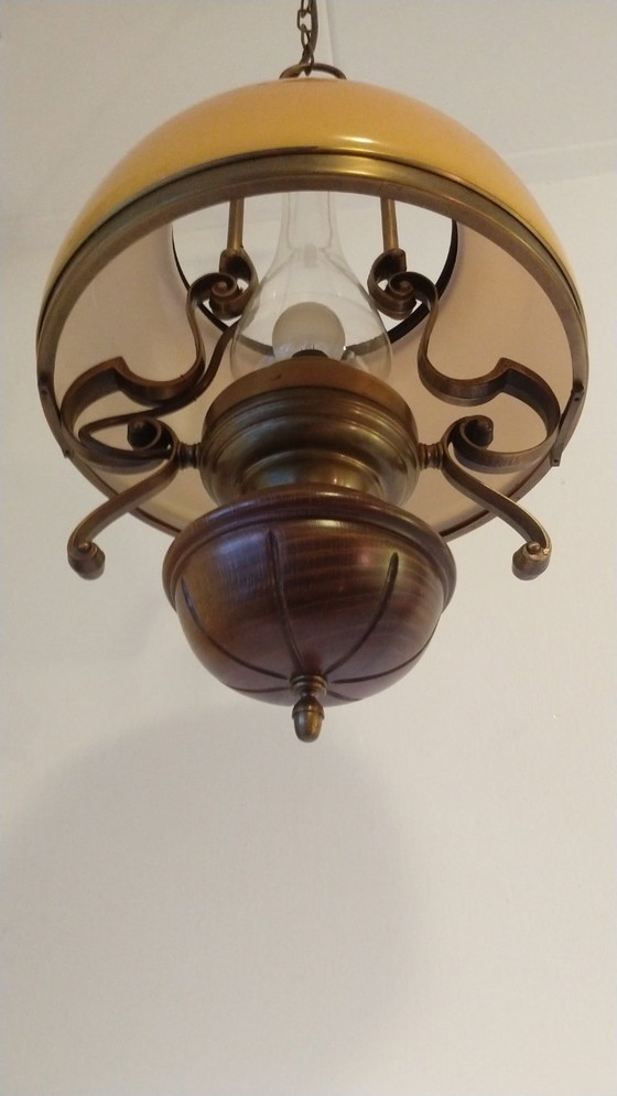 Image 1 of Seta Lámpara Colgante Vidrio Ámbar 1970s