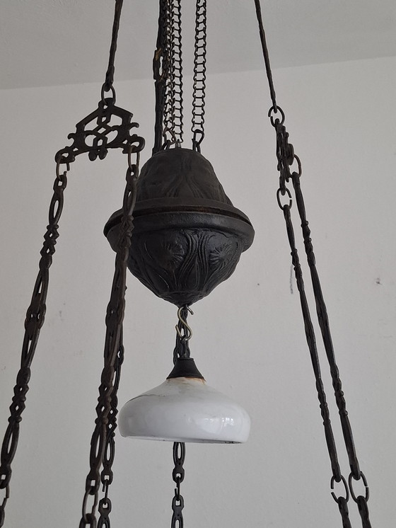 Image 1 of Lampada a olio antica sospesa