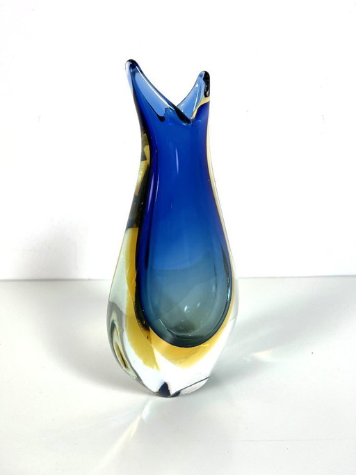 Jarrón Sommerso de cristal de Murano de Flavio Poli para Seguso Italia, década de 1960