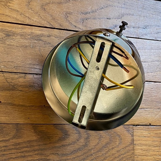 Image 1 of Opaalglazen plafondlamp, 30 cm, wit, wandmontage, roestvrijstalen voet