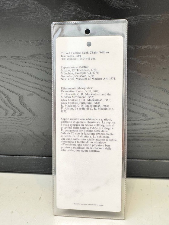 Image 1 of Willow 1 armchair by Charles Rennie Mackintosh for Cassina, 1974s