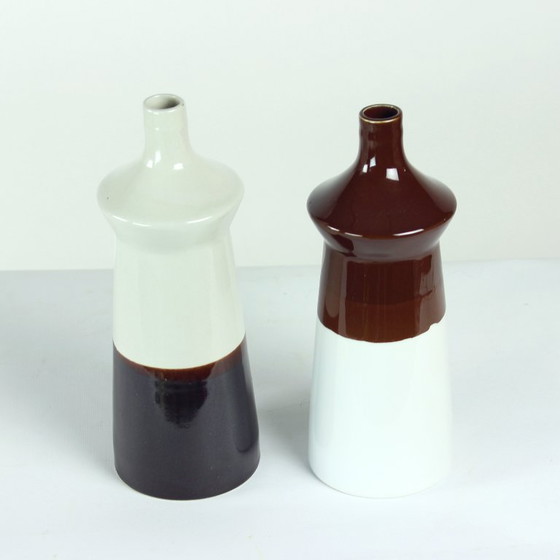 Image 1 of Zweiteiliges Set Keramikvasen von Jamberk, Tschechoslowakei, 1960er Jahre