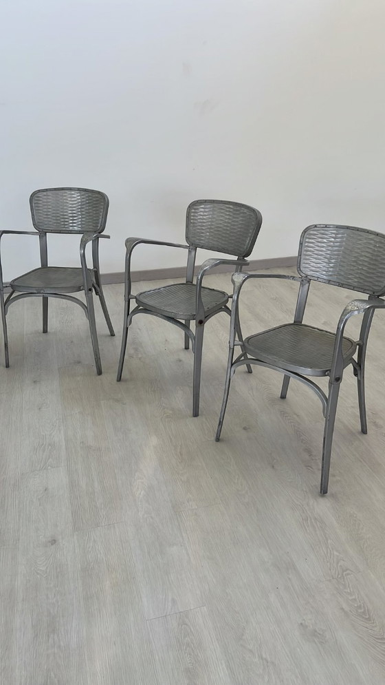 Image 1 of Aluminiumstühle - Avec-Plakette « Gaston Viort - Salon de Provence »