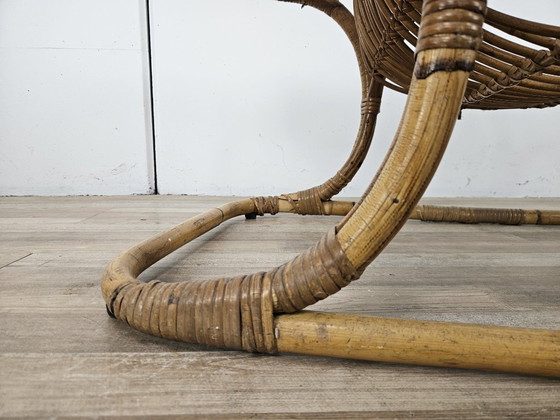 Rattan-Couchtisch, Gartentische, Braun, Vintage (Foto 10 von 10)