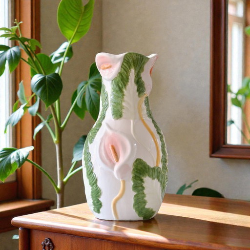 Vintage handbemalte Aronstab-Vase