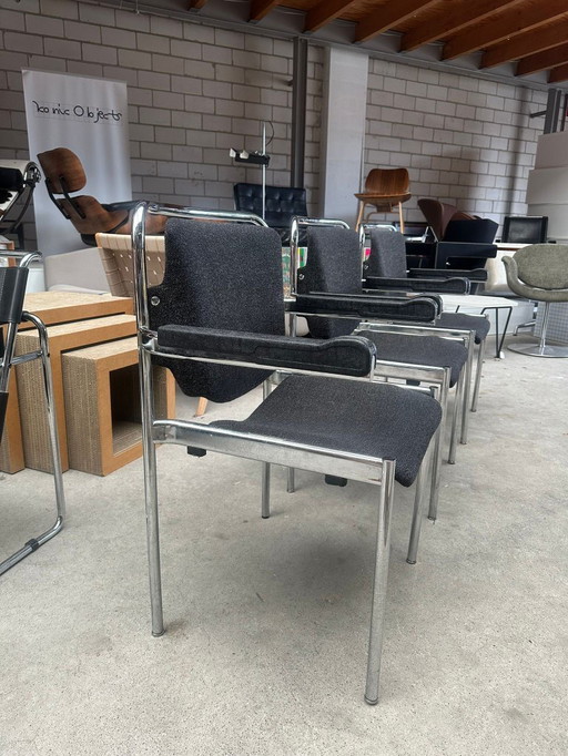 Vintage Schöder & Henzelmann tubular frame stackable chairs (more in stock)