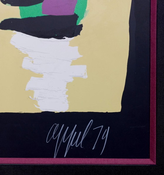 Image 1 of Karel Appel - Borde negro, serigrafía (bellamente enmarcada)
