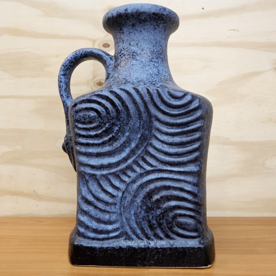 Image 1 of Large Vintage Dümler & Breiden Fat Lava vase 680/46 – West Germany vase (XXL cobalt blue vase)