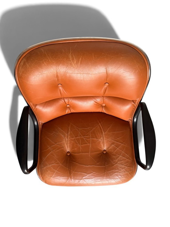 Fauteuil Charles Pollock Executive Knoll - Cuir Camel Patiné – Leather (photo 6 of 11)