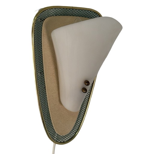 Atomic Age / Mid Century Modern - Lampada da comodino / da parete / applique - Ottone e rete