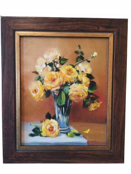 Image 1 of "Roses jaunes" encadré