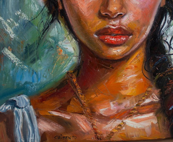 Image 1 of Laurent CHIMENTO - Délia, figlia del mare - Dipinto dell'artista