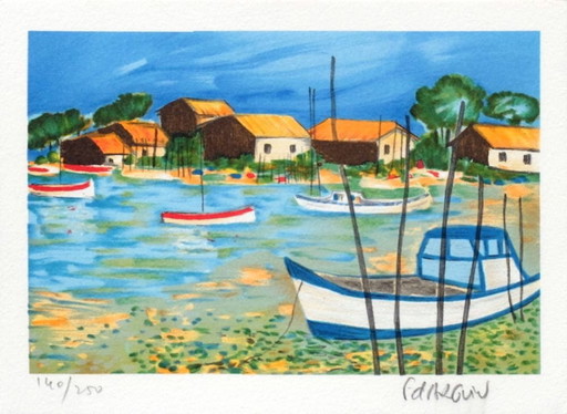 François D'ARGUIN Petite suite : bassin d'Arcachon I Litografia firmata 1994