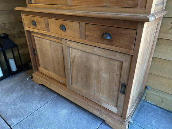Image 1 of Vetrina in legno di teak composta da 2 parti