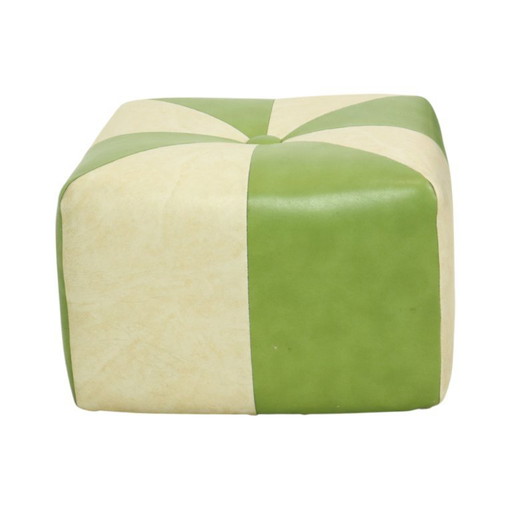 Tabouret carré vintage en skaï