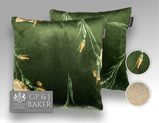 GP & J Baker - Set of 2 new pillows made of GP & J Baker's Baker Iris fabric