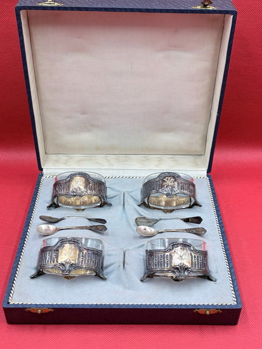 Antike Silber Amuse / Dessert Schälchen 4 Stk - 835 & 800 Silber - 7cm - In Box - Auch Einzeln
