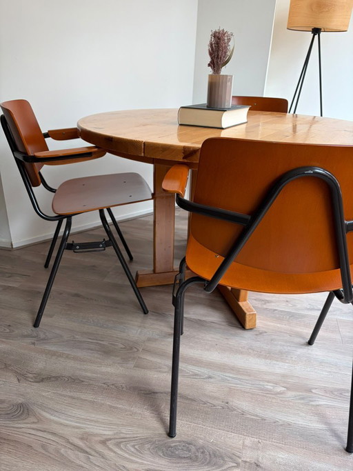 Set of 6 Kho Liang Ie CAR Katwijk vintage stacking chairs with original sticker (6)