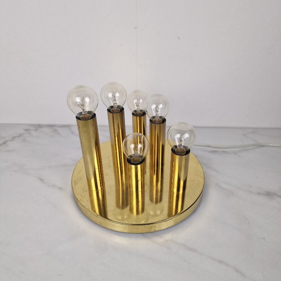 Image 1 of 6-Light Flush-Mount Attributed to Gaetano Scioliari for Boulanger, Italy 1970's