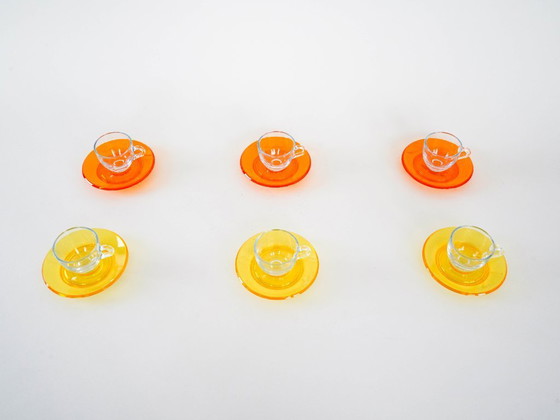 Image 1 of Set of glass cups, Italian design, 1970s, manufactured by Fratelli Guzzini