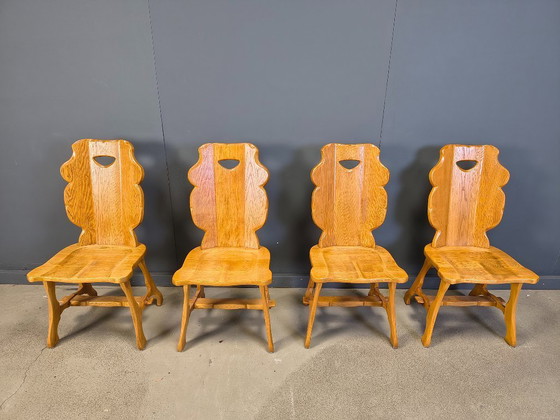 Image 1 of Chaises de salle à manger rustiques vintage, ensemble de 4 - années 1960