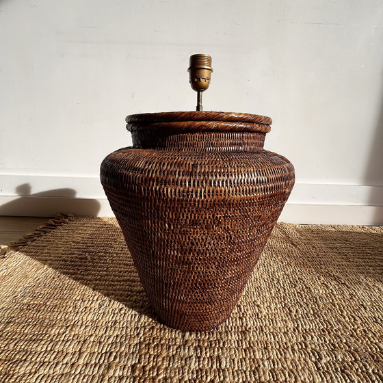 Image 1 of Lampe de table Birma en rotin tressé, style années 80