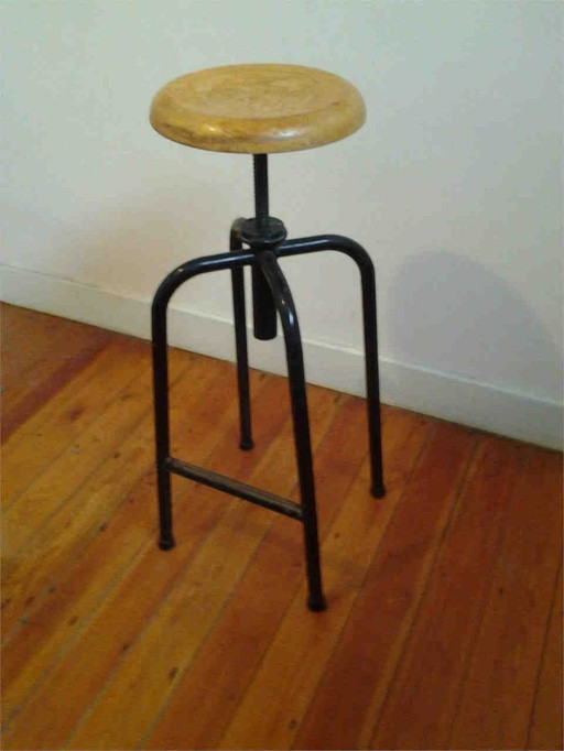 3er SET: Zeichentisch + Hocker + Rollenhalter, Mid Century, vintage