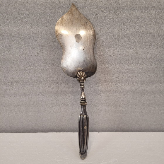 Image 1 of Serving Shovel, Engraved “Fisherman”, Silver Plate, Ff. Circa 1900 – France