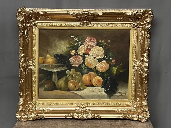 F. Meuris, "Still Life with Fruits.", Paintings & Drawings, Canvas (photo 2 of 8)