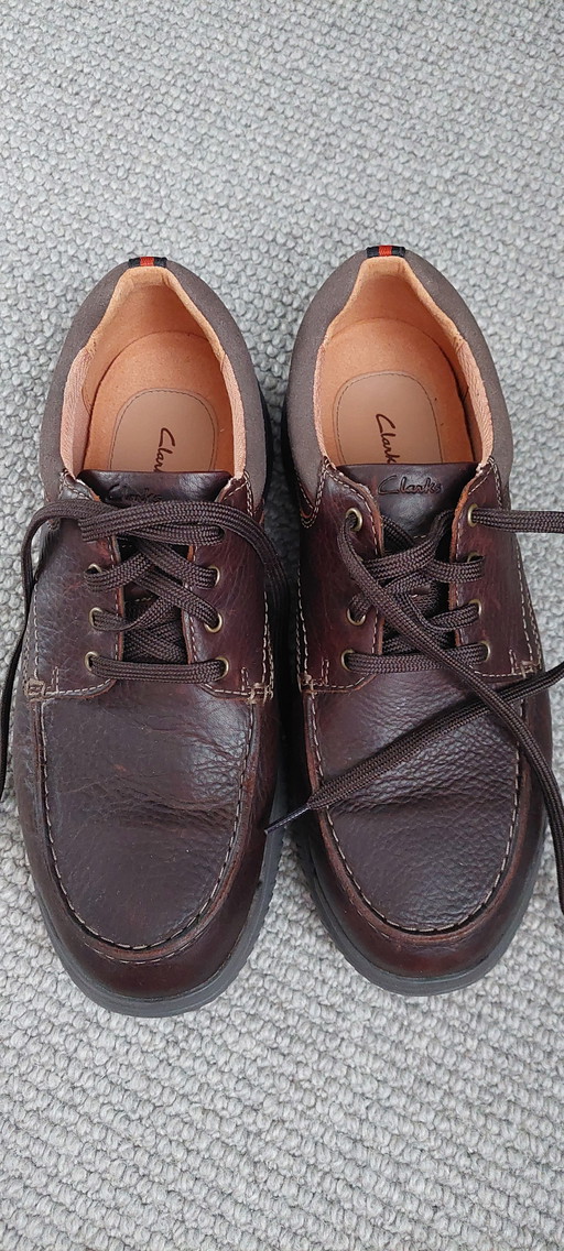 CLARKS donaway edge brown lace-up shoes